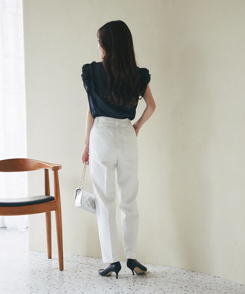La boutique BonBon(ラブティックボンボン)の「【最強モテブラウス】フリルノースリブラウス(シャツ/ブラウス・レディース・ホワイト/ミント/ネイビー・FREE)」の20枚目の写真