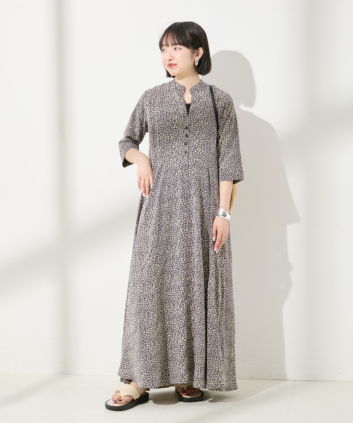 journal standard L'essage（ジャーナルスタンダードレサージュ）の「《別注》【LUSANA / ルサーナ】 CARL MAXI DRESS：ワンピース（ワンピース・レディース・ブラック系その他/オートミール・SMALL）」の16枚目の写真