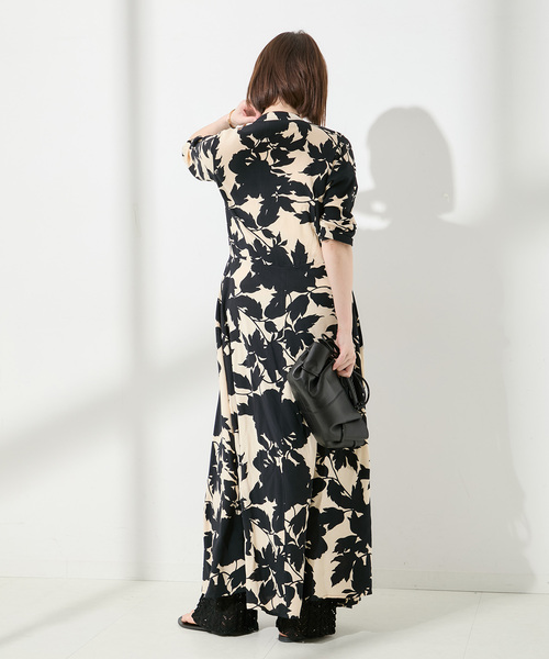 journal standard L'essage（ジャーナルスタンダードレサージュ）の「《別注》【LUSANA / ルサーナ】 CARL MAXI DRESS：ワンピース（ワンピース・レディース・ブラック系その他/オートミール・SMALL）」の20枚目の写真