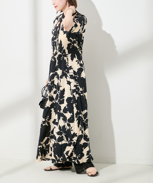 journal standard L'essage（ジャーナルスタンダードレサージュ）の「《別注》【LUSANA / ルサーナ】 CARL MAXI DRESS：ワンピース（ワンピース・レディース・ブラック系その他/オートミール・SMALL）」の21枚目の写真