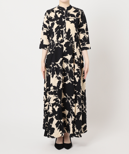 journal standard L'essage（ジャーナルスタンダードレサージュ）の「《別注》【LUSANA / ルサーナ】 CARL MAXI DRESS：ワンピース（ワンピース・レディース・ブラック系その他/オートミール・SMALL）」の9枚目の写真