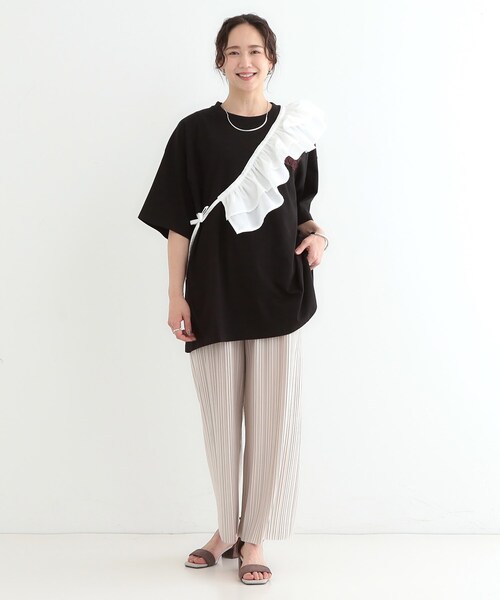 Cutie Blonde（キューティーブロンド）の「【3WAY】フリルサッシュ付きバンドカラーシャツ（シャツ/ブラウス・レディース・ホワイト/ホワイト系3・00）」の7枚目の写真