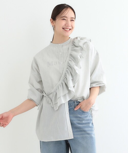 Cutie Blonde（キューティーブロンド）の「【3WAY】フリルサッシュ付きバンドカラーシャツ（シャツ/ブラウス・レディース・ホワイト/ホワイト系3・00）」の12枚目の写真