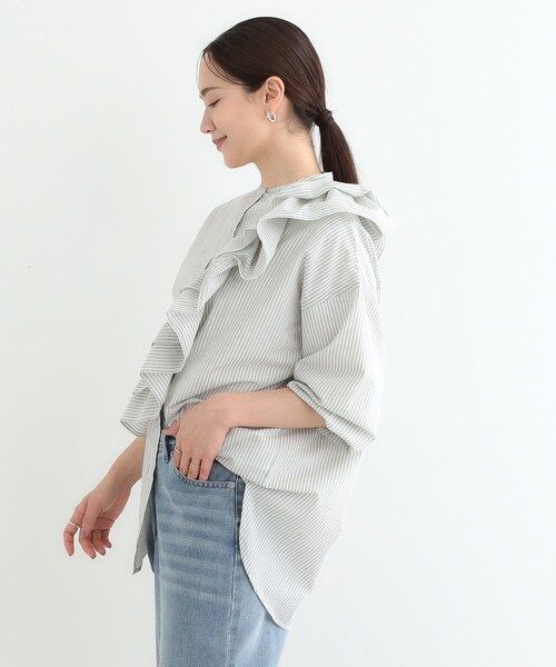 Cutie Blonde（キューティーブロンド）の「【3WAY】フリルサッシュ付きバンドカラーシャツ（シャツ/ブラウス・レディース・ホワイト/ホワイト系3・00）」の13枚目の写真