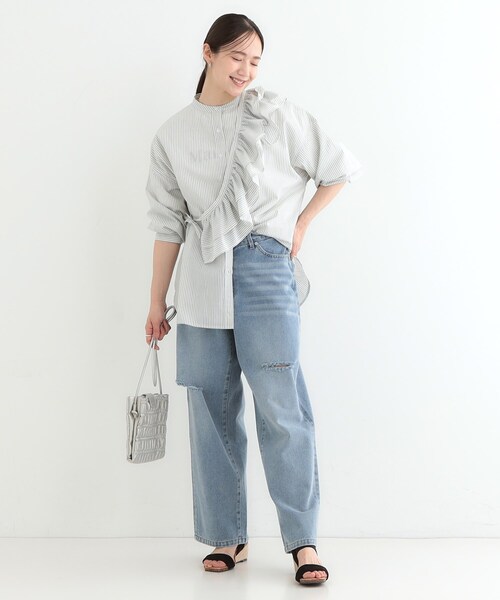 Cutie Blonde（キューティーブロンド）の「【3WAY】フリルサッシュ付きバンドカラーシャツ（シャツ/ブラウス・レディース・ホワイト/ホワイト系3・00）」の14枚目の写真