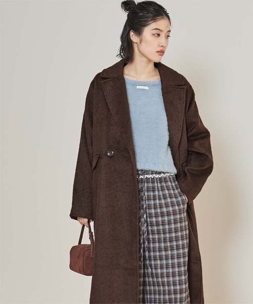 miette(ミエット)の「シャギーダブルチェスターロングコート(チェスターコート・レディース・アイボリー/ブラック/チャコール/ブラウン・FREE)」の7枚目の写真