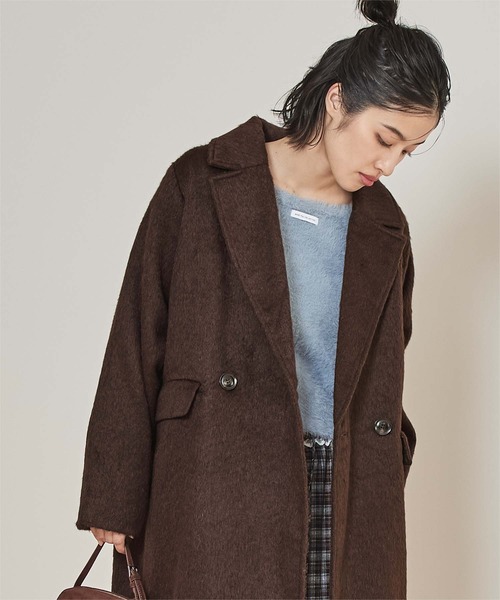 miette(ミエット)の「シャギーダブルチェスターロングコート(チェスターコート・レディース・アイボリー/ブラック/チャコール/ブラウン・FREE)」の8枚目の写真
