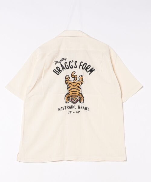 POWER TO THE PEOPLE（パワートゥーザピープル）の「POWER TO THE PEOPLE /パワートゥザピープル クリームソーダ タイガー バック刺繍半袖シャツ（シャツ/ブラウス・メンズ・ブラック/アイボリー/ホワイト系その他/ブラック系その他・LL/L/M）」の10枚目の写真