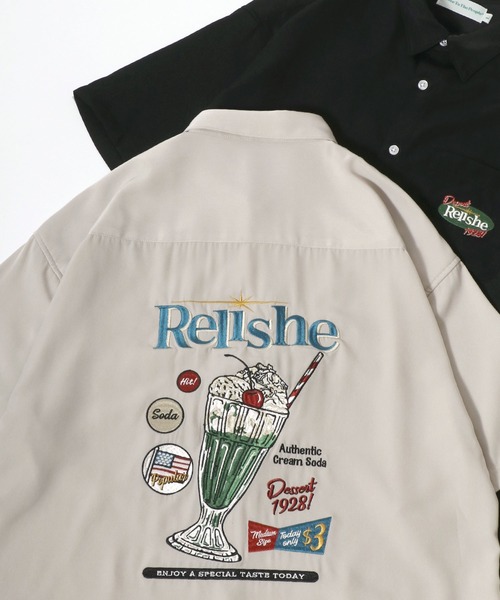 POWER TO THE PEOPLE（パワートゥーザピープル）の「POWER TO THE PEOPLE /パワートゥザピープル クリームソーダ タイガー バック刺繍半袖シャツ（シャツ/ブラウス・メンズ・ブラック/アイボリー/ホワイト系その他/ブラック系その他・LL/L/M）」の2枚目の写真