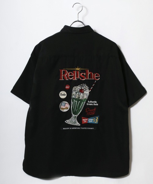 POWER TO THE PEOPLE（パワートゥーザピープル）の「POWER TO THE PEOPLE /パワートゥザピープル クリームソーダ タイガー バック刺繍半袖シャツ（シャツ/ブラウス・メンズ・ブラック/アイボリー/ホワイト系その他/ブラック系その他・LL/L/M）」の8枚目の写真