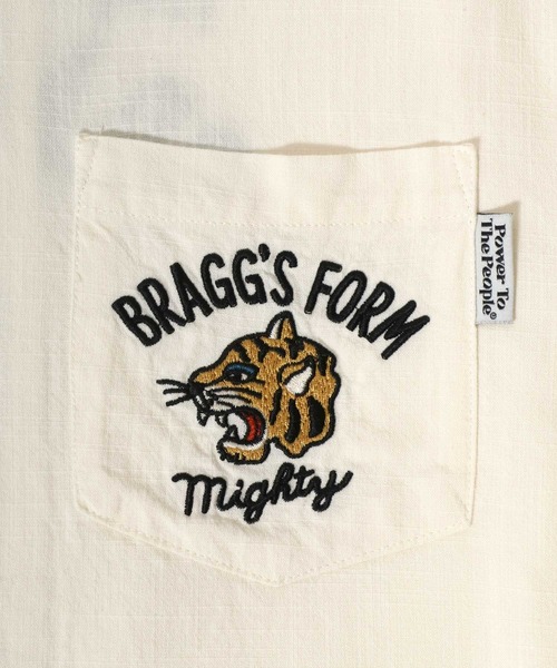 POWER TO THE PEOPLE（パワートゥーザピープル）の「POWER TO THE PEOPLE /パワートゥザピープル クリームソーダ タイガー バック刺繍半袖シャツ（シャツ/ブラウス・メンズ・ブラック/アイボリー/ホワイト系その他/ブラック系その他・LL/L/M）」の17枚目の写真