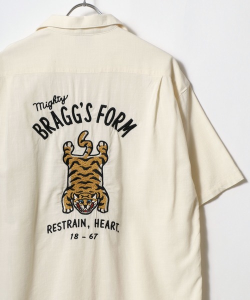 POWER TO THE PEOPLE（パワートゥーザピープル）の「POWER TO THE PEOPLE /パワートゥザピープル クリームソーダ タイガー バック刺繍半袖シャツ（シャツ/ブラウス・メンズ・ブラック/アイボリー/ホワイト系その他/ブラック系その他・LL/L/M）」の12枚目の写真