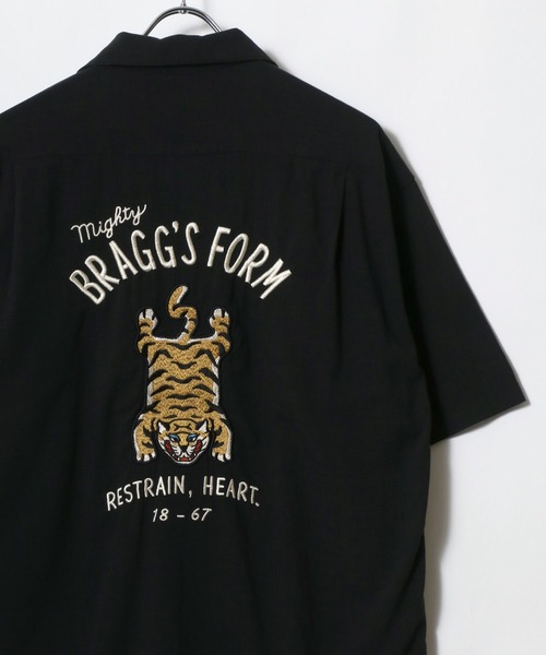 POWER TO THE PEOPLE（パワートゥーザピープル）の「POWER TO THE PEOPLE /パワートゥザピープル クリームソーダ タイガー バック刺繍半袖シャツ（シャツ/ブラウス・メンズ・ブラック/アイボリー/ホワイト系その他/ブラック系その他・LL/L/M）」の13枚目の写真