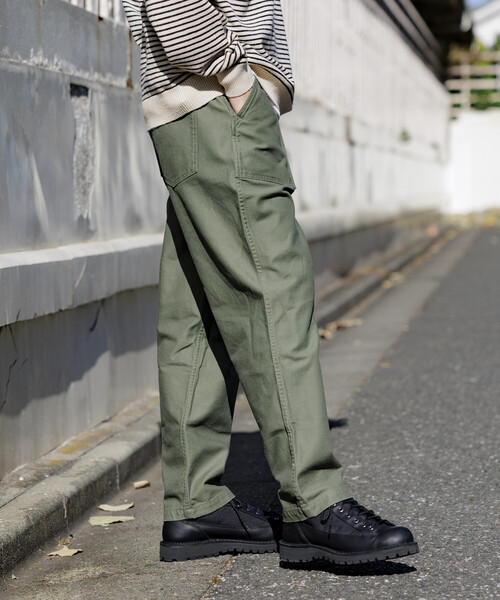 GUNG HO（ガンホー）の「GUNG HO/ガンホー SP GUNGHO FATIGUE PANTS/別注 ファティーグパンツ/デニム/ テーパードパンツ イージーパンツ（その他パンツ・メンズ・ブラック/ベージュ/オリーブ/オフホワイト/チャコールグレー/ブルー/ネイビー/サックスブルー・SMALL/MEDIUM/LARGE）」の13枚目の写真