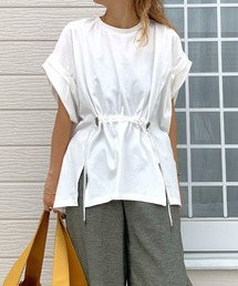 Q | ウエストギャザーデザインプルオーバー(Tシャツ/カットソー)