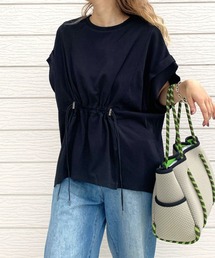 Q | ウエストギャザーデザインプルオーバー(Tシャツ/カットソー)