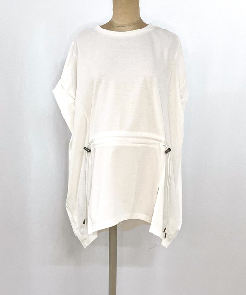 Q(キュー)の「ウエストギャザーデザインプルオーバー(Tシャツ/カットソー・レディース・アイボリー/ブラック・MEDIUM)」の6枚目の写真