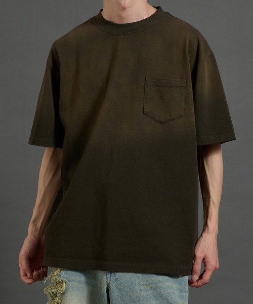 Perushu(ペルーシュ)の「ヴィンテージライクフェードポケットTシャツ(Tシャツ/カットソー・メンズ・ダークグレー/ボルドー/ブラウン/ブラック・MEDIUM/LARGE)」の16枚目の写真
