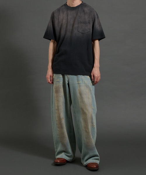 Perushu(ペルーシュ)の「ヴィンテージライクフェードポケットTシャツ(Tシャツ/カットソー・メンズ・ダークグレー/ボルドー/ブラウン/ブラック・MEDIUM/LARGE)」の10枚目の写真