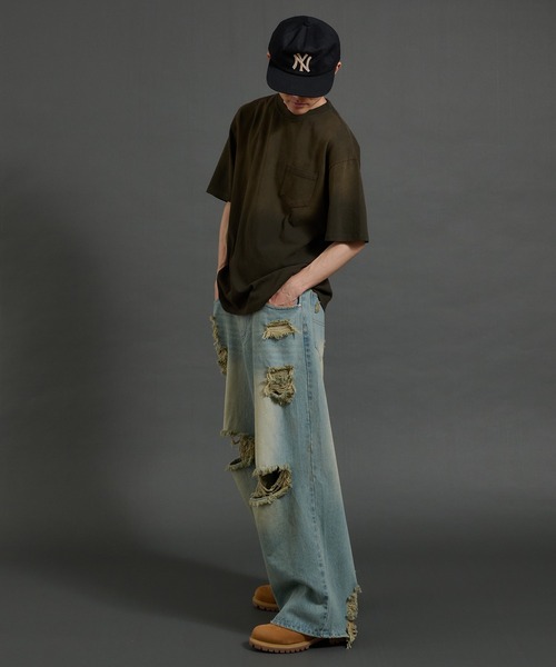 Perushu(ペルーシュ)の「ヴィンテージライクフェードポケットTシャツ(Tシャツ/カットソー・メンズ・ダークグレー/ボルドー/ブラウン/ブラック・MEDIUM/LARGE)」の22枚目の写真