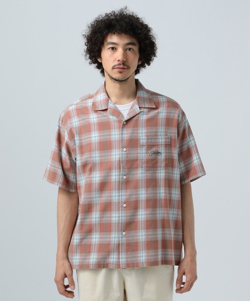 BAYFLOW（ベイフロー）の「[ヴィンテージライク] オープンカラー半袖チェックシャツ（シャツ/ブラウス・メンズ・グリーン/ブルー/ブラック/レッド・MEDIUM/LARGE）」の16枚目の写真