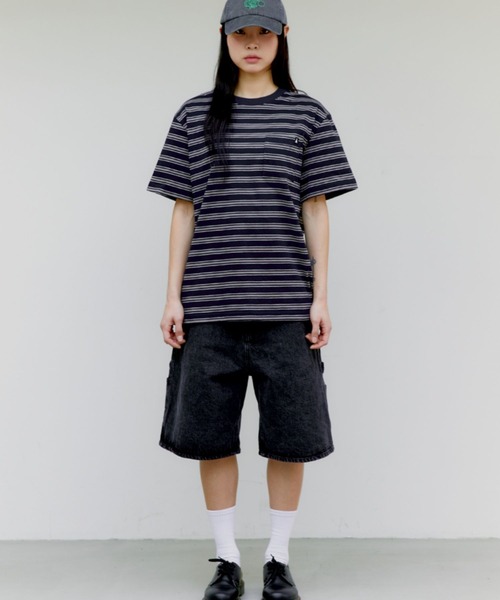 ALAND（エーランド）の「【UNISEX】ALAND／AロゴボーダーT（Tシャツ/カットソー・レディース・アイボリー/グレー/ネイビー・MEDIUM/LARGE）」の4枚目の写真
