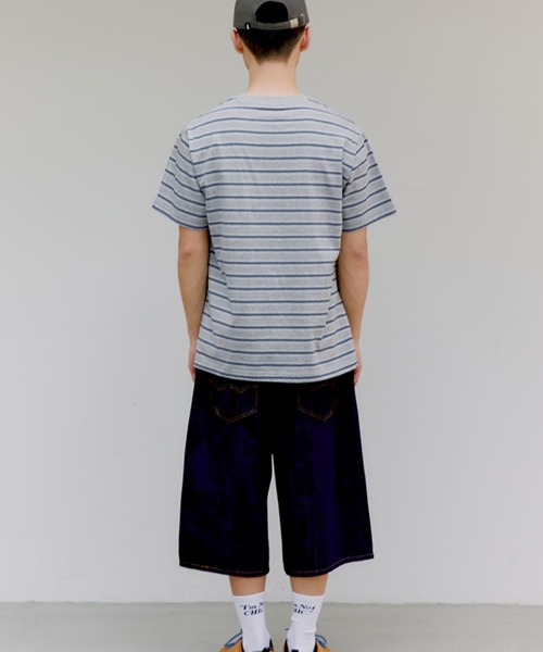 ALAND（エーランド）の「【UNISEX】ALAND／AロゴボーダーT（Tシャツ/カットソー・レディース・アイボリー/グレー/ネイビー・MEDIUM/LARGE）」の9枚目の写真