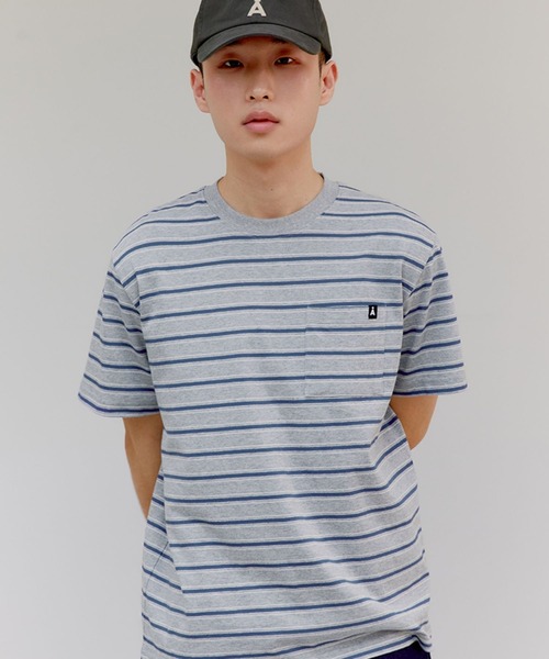 ALAND（エーランド）の「【UNISEX】ALAND／AロゴボーダーT（Tシャツ/カットソー・レディース・アイボリー/グレー/ネイビー・MEDIUM/LARGE）」の10枚目の写真