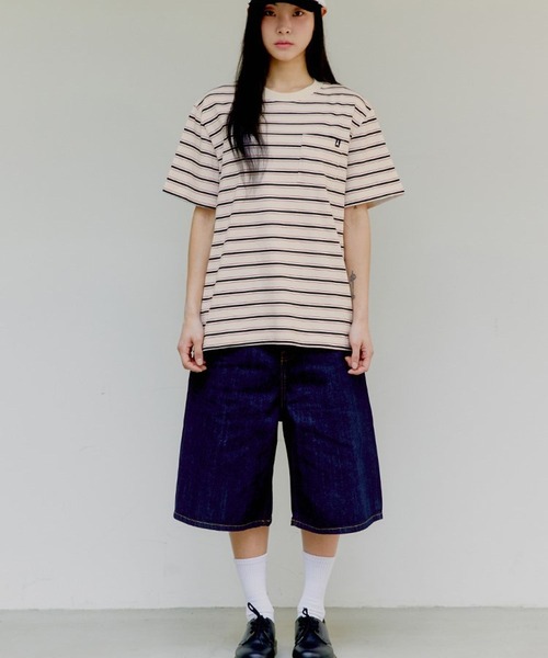 ALAND（エーランド）の「【UNISEX】ALAND／AロゴボーダーT（Tシャツ/カットソー・レディース・アイボリー/グレー/ネイビー・MEDIUM/LARGE）」の13枚目の写真