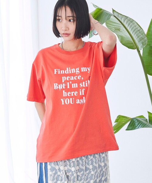 coen(コーエン)の「SunnySports(サニースポーツ)別注ハートモチーフプリントTシャツ(Tシャツ/カットソー・レディース・ナチュラル/ダークグレー/オレンジ/オフホワイト・M/L)」の4枚目の写真