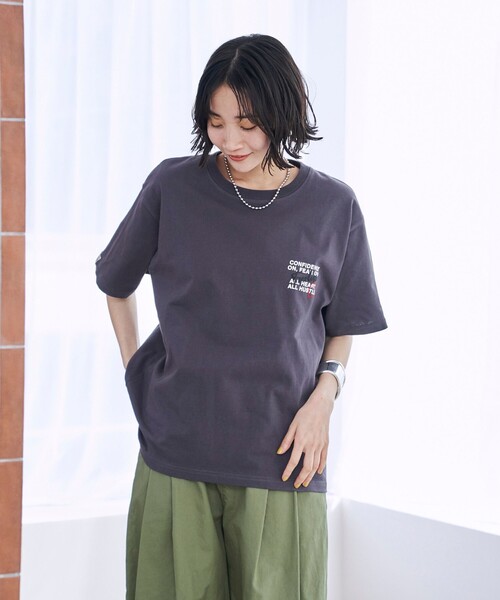 coen(コーエン)の「SunnySports(サニースポーツ)別注ハートモチーフプリントTシャツ(Tシャツ/カットソー・レディース・ナチュラル/ダークグレー/オレンジ/オフホワイト・M/L)」の11枚目の写真