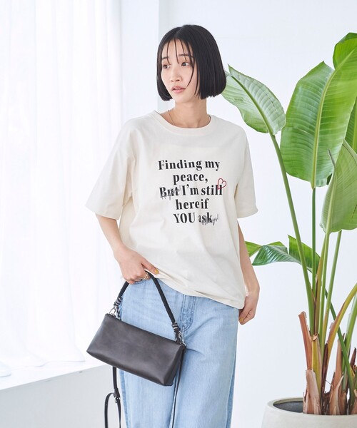 coen(コーエン)の「SunnySports(サニースポーツ)別注ハートモチーフプリントTシャツ(Tシャツ/カットソー・レディース・ナチュラル/ダークグレー/オレンジ/オフホワイト・M/L)」の17枚目の写真