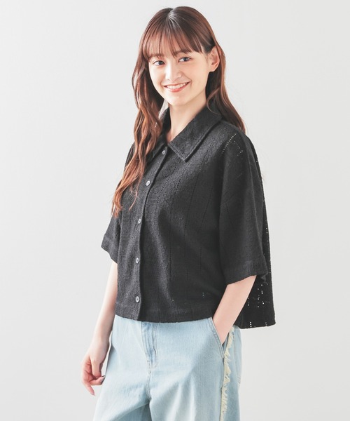 Honeys(ハニーズ)の「レースシャツ(カーディガン/ボレロ・レディース・アイボリー/ブラック/ブルー/ホワイト/オレンジ・L/LL/M/S)」の11枚目の写真