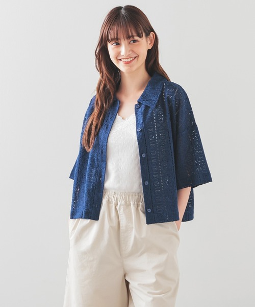 Honeys(ハニーズ)の「レースシャツ(カーディガン/ボレロ・レディース・アイボリー/ブラック/ブルー/ホワイト/オレンジ・L/LL/M/S)」の15枚目の写真