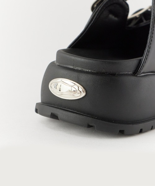 Chick（チック）の「Thick-soled leather sandals / 厚底サンダル（サンダル・レディース・ブラック/ブルー・24.5/23.5）」の10枚目の写真