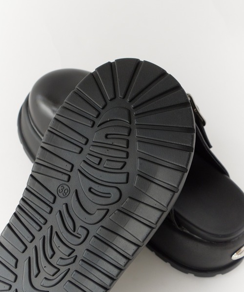 Chick（チック）の「Thick-soled leather sandals / 厚底サンダル（サンダル・レディース・ブラック/ブルー・24.5/23.5）」の12枚目の写真