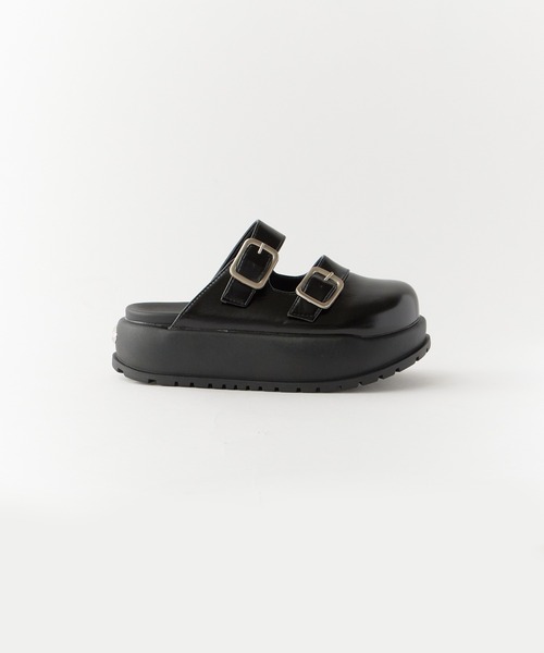 Chick（チック）の「Thick-soled leather sandals / 厚底サンダル（サンダル・レディース・ブラック/ブルー・24.5/23.5）」の4枚目の写真
