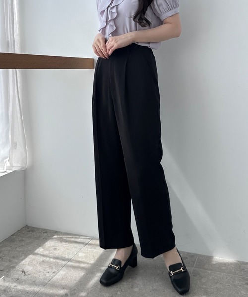 MISCH MASCH（ミッシュマッシュ）の「ハイウエストスラックスパンツ（スラックス・レディース・アイボリー/ピンク/ブラック・マルチサイズ）」の3枚目の写真