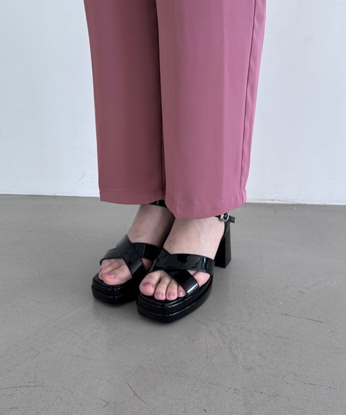 MISCH MASCH（ミッシュマッシュ）の「ハイウエストスラックスパンツ（スラックス・レディース・アイボリー/ピンク/ブラック・マルチサイズ）」の10枚目の写真