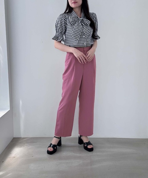 MISCH MASCH（ミッシュマッシュ）の「ハイウエストスラックスパンツ（スラックス・レディース・アイボリー/ピンク/ブラック・マルチサイズ）」の22枚目の写真