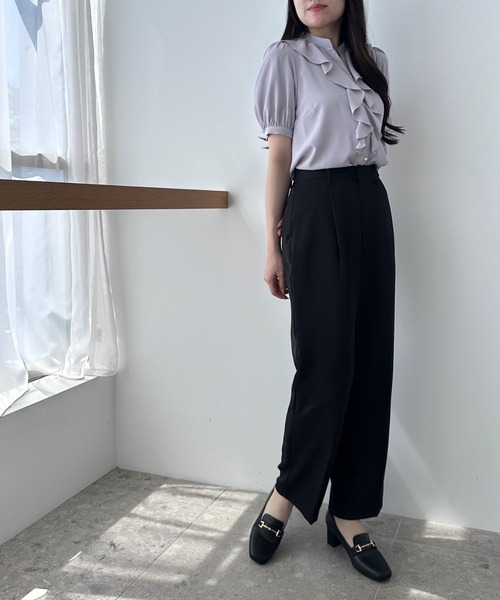 MISCH MASCH（ミッシュマッシュ）の「ハイウエストスラックスパンツ（スラックス・レディース・アイボリー/ピンク/ブラック・マルチサイズ）」の15枚目の写真