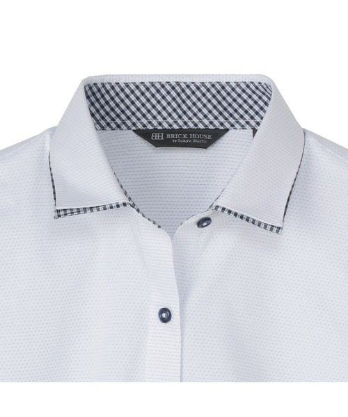 TOKYO SHIRTS（トウキョウシャツ）の「【透け防止】 形態安定ノーアイロン ワイド 7分袖ビジネスワイシャツ（ビジネスシャツ・レディース・サックスブルー・XS/XL/L/M/LL/S）」の4枚目の写真