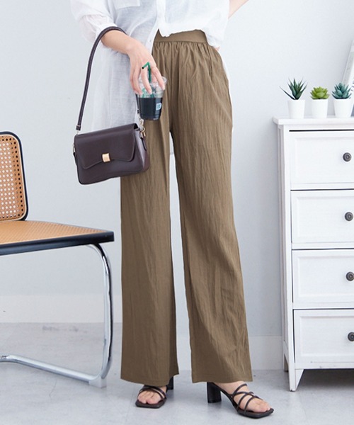 Viola e Viola(ヴィオラエヴィオラ)の「マイナス3kg見え!さらさらイージーフレアパンツ(その他パンツ・レディース・カーキ/ブラック・3L/LL/L/M)」の19枚目の写真