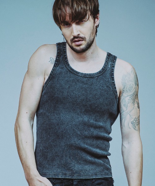 NO ID.（ノーアイディ）の「mta571-ﾌﾗｲｽﾀﾝｸﾄｯﾌﾟ（タンクトップ・メンズ・グレー/ブラック/ホワイト・2/1）」の3枚目の写真