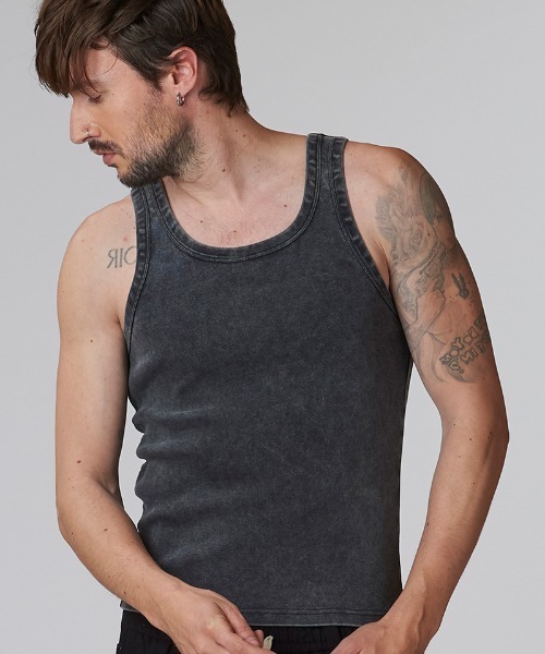 NO ID.（ノーアイディ）の「mta571-ﾌﾗｲｽﾀﾝｸﾄｯﾌﾟ（タンクトップ・メンズ・グレー/ブラック/ホワイト・2/1）」の16枚目の写真