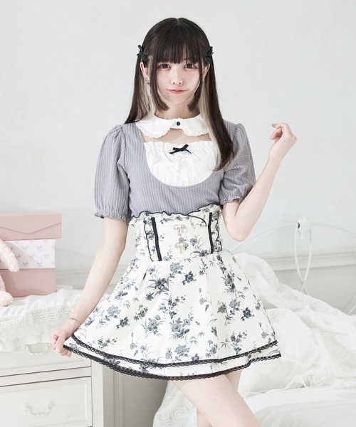 Pal elfy（パルエルフィー）の「襟付きエプロンプルオーバー（Tシャツ/カットソー・レディース・オフホワイト/グレー/ブラック・フリー）」の3枚目の写真