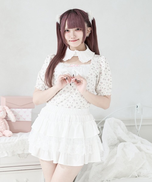 Pal elfy パルエルフィー ファー付きリボン袖コンシャスニット Pal elfy（パルエルフィー）の「ファー付きリボン袖コンシャス