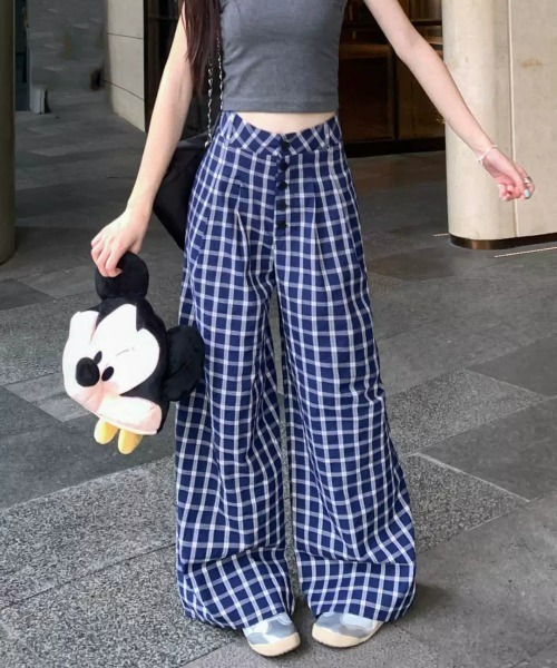 REBALANCE（リバランス）の「チェックワイドパンツ（その他パンツ・レディース・A・X-LARGE/LARGE/MEDIUM）」の4枚目の写真