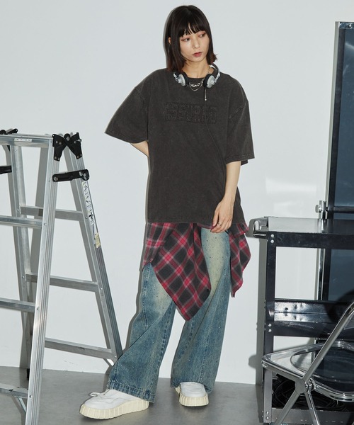 Anchor Smith(アンカー スミス)の「ヴィンテージスノーウォッシュ加工 グラフィック半袖Tシャツ(Tシャツ/カットソー・レディース・ブラック/ブラック系/ダークネイビー/ブラウン/ブラック系1・M/L)」の20枚目の写真