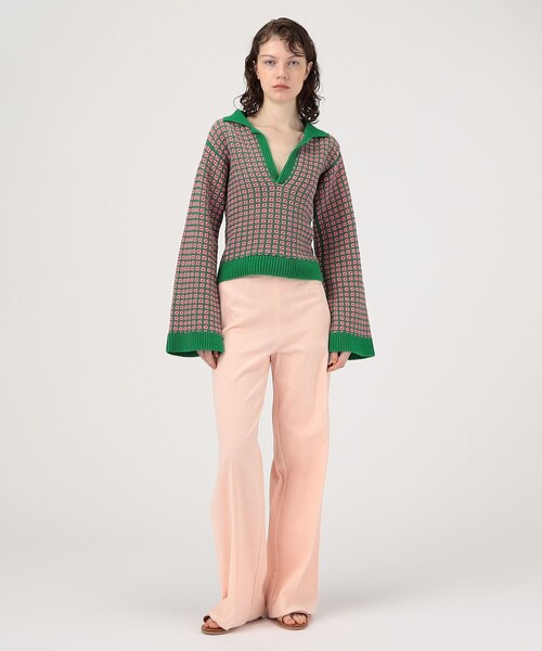 ニット セーター MOZHDEH MATIN SQUARE POLO スキッパーニット レディース セール】MOZHDEH MATIN SQUARE POLO スキッパーニット（ニット